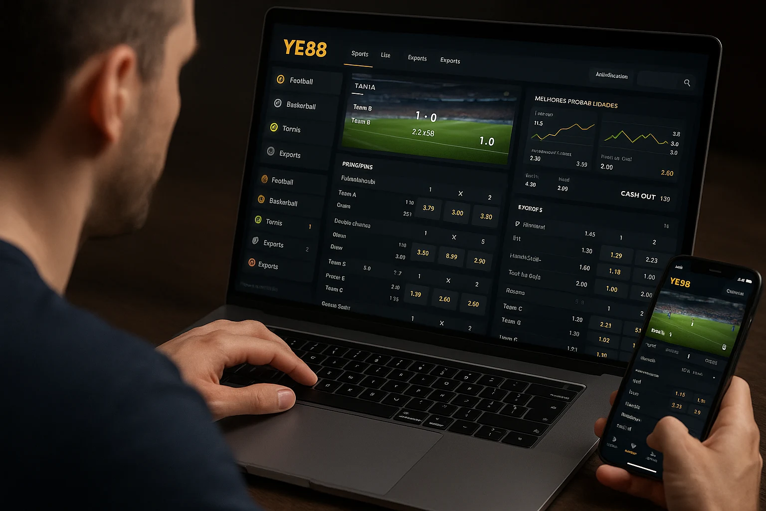 Aposte em apostas esportivas no cassino online YE88